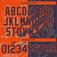 Загрузить изображение в средство просмотра галереи, Custom Graffiti Pattern Navy-Orange 3D Scratch Authentic Baseball Jersey