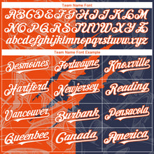 Загрузить изображение в средство просмотра галереи, Custom Graffiti Pattern White Navy-Orange 3D Scratch Authentic Baseball Jersey