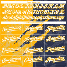 Загрузить изображение в средство просмотра галереи, Custom Graffiti Pattern White Navy-Gold 3D Scratch Authentic Baseball Jersey