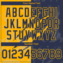 Загрузить изображение в средство просмотра галереи, Custom Graffiti Pattern Navy-Gold 3D Scratch Authentic Baseball Jersey