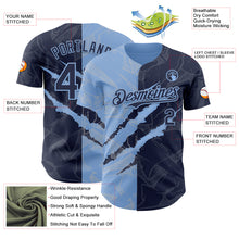 Загрузить изображение в средство просмотра галереи, Custom Graffiti Pattern Navy-Light Blue 3D Scratch Authentic Baseball Jersey