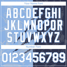 Загрузить изображение в средство просмотра галереи, Custom Graffiti Pattern White Navy-Light Blue 3D Scratch Authentic Baseball Jersey