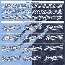 Загрузить изображение в средство просмотра галереи, Custom Graffiti Pattern White Navy-Light Blue 3D Scratch Authentic Baseball Jersey