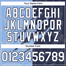 Загрузить изображение в средство просмотра галереи, Custom Graffiti Pattern White Navy-Light Blue 3D Scratch Authentic Baseball Jersey