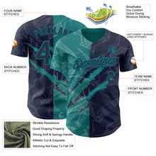 Загрузить изображение в средство просмотра галереи, Custom Graffiti Pattern Navy-Teal 3D Scratch Authentic Baseball Jersey
