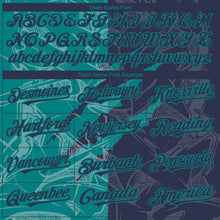 Загрузить изображение в средство просмотра галереи, Custom Graffiti Pattern Navy-Teal 3D Scratch Authentic Baseball Jersey
