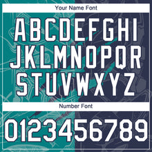 Загрузить изображение в средство просмотра галереи, Custom Graffiti Pattern White Navy-Teal 3D Scratch Authentic Baseball Jersey