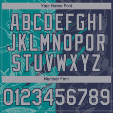 Загрузить изображение в средство просмотра галереи, Custom Graffiti Pattern Gray Navy-Teal 3D Scratch Authentic Baseball Jersey