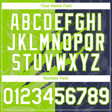 Загрузить изображение в средство просмотра галереи, Custom Graffiti Pattern White Navy-Neon Green 3D Scratch Authentic Baseball Jersey