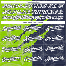 Загрузить изображение в средство просмотра галереи, Custom Graffiti Pattern White Navy-Neon Green 3D Scratch Authentic Baseball Jersey