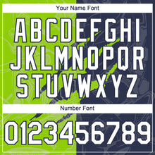 Загрузить изображение в средство просмотра галереи, Custom Graffiti Pattern White Navy-Neon Green 3D Scratch Authentic Baseball Jersey