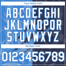 Загрузить изображение в средство просмотра галереи, Custom Graffiti Pattern White Navy-Electric Blue 3D Scratch Authentic Baseball Jersey