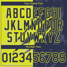 Загрузить изображение в средство просмотра галереи, Custom Graffiti Pattern Navy-Neon Yellow 3D Scratch Authentic Baseball Jersey