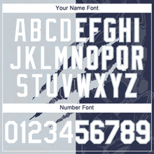 Загрузить изображение в средство просмотра галереи, Custom Graffiti Pattern White Navy-Silver 3D Scratch Authentic Baseball Jersey