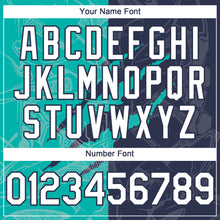 Загрузить изображение в средство просмотра галереи, Custom Graffiti Pattern White Navy-Aqua 3D Scratch Authentic Baseball Jersey