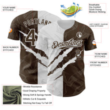 Загрузить изображение в средство просмотра галереи, Custom Graffiti Pattern Brown-White 3D Scratch Authentic Baseball Jersey