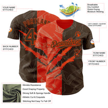 Загрузить изображение в средство просмотра галереи, Custom Graffiti Pattern Brown-Orange 3D Scratch Authentic Baseball Jersey