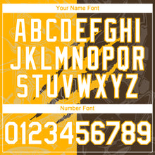 Загрузить изображение в средство просмотра галереи, Custom Graffiti Pattern White Brown-Gold 3D Scratch Authentic Baseball Jersey