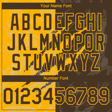 Загрузить изображение в средство просмотра галереи, Custom Graffiti Pattern Brown-Gold 3D Scratch Authentic Baseball Jersey