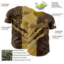 Загрузить изображение в средство просмотра галереи, Custom Graffiti Pattern Brown-Old Gold 3D Scratch Authentic Baseball Jersey
