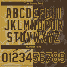 Загрузить изображение в средство просмотра галереи, Custom Graffiti Pattern Brown-Old Gold 3D Scratch Authentic Baseball Jersey