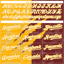 Загрузить изображение в средство просмотра галереи, Custom Graffiti Pattern White Burgundy-Gold 3D Scratch Authentic Baseball Jersey