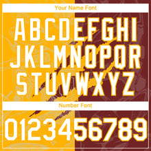 Загрузить изображение в средство просмотра галереи, Custom Graffiti Pattern White Burgundy-Gold 3D Scratch Authentic Baseball Jersey