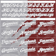 Загрузить изображение в средство просмотра галереи, Custom Graffiti Pattern White Burgundy-Gray 3D Scratch Authentic Baseball Jersey