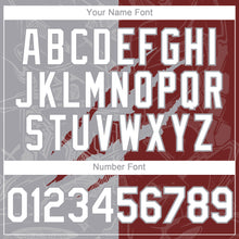 Загрузить изображение в средство просмотра галереи, Custom Graffiti Pattern White Burgundy-Gray 3D Scratch Authentic Baseball Jersey