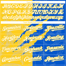 Загрузить изображение в средство просмотра галереи, Custom Graffiti Pattern White Thunder Blue-Yellow 3D Scratch Authentic Baseball Jersey