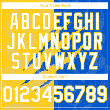 Загрузить изображение в средство просмотра галереи, Custom Graffiti Pattern White Thunder Blue-Yellow 3D Scratch Authentic Baseball Jersey