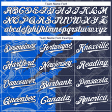 Загрузить изображение в средство просмотра галереи, Custom Graffiti Pattern White Navy-Thunder Blue 3D Scratch Authentic Baseball Jersey