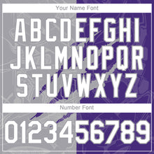 Загрузить изображение в средство просмотра галереи, Custom Graffiti Pattern White Purple-Gray 3D Scratch Authentic Baseball Jersey