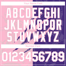 Загрузить изображение в средство просмотра галереи, Custom Graffiti Pattern White Purple-Light Pink 3D Scratch Authentic Baseball Jersey