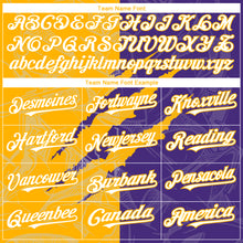 Загрузить изображение в средство просмотра галереи, Custom Graffiti Pattern White Purple-Gold 3D Scratch Authentic Baseball Jersey