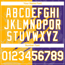 Загрузить изображение в средство просмотра галереи, Custom Graffiti Pattern White Purple-Gold 3D Scratch Authentic Baseball Jersey