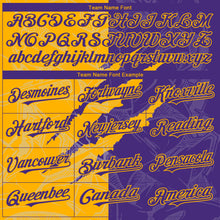 Загрузить изображение в средство просмотра галереи, Custom Graffiti Pattern Purple-Gold 3D Scratch Authentic Baseball Jersey