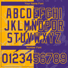 Загрузить изображение в средство просмотра галереи, Custom Graffiti Pattern Purple-Gold 3D Scratch Authentic Baseball Jersey