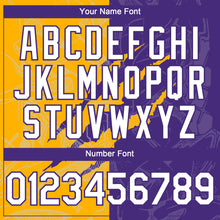 Загрузить изображение в средство просмотра галереи, Custom Graffiti Pattern White Purple-Gold 3D Scratch Authentic Baseball Jersey