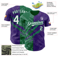 Загрузить изображение в средство просмотра галереи, Custom Graffiti Pattern White Purple-Kelly Green 3D Scratch Authentic Baseball Jersey
