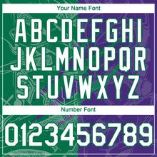 Загрузить изображение в средство просмотра галереи, Custom Graffiti Pattern White Purple-Kelly Green 3D Scratch Authentic Baseball Jersey