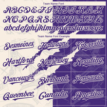 Загрузить изображение в средство просмотра галереи, Custom Graffiti Pattern Purple-Cream 3D Scratch Authentic Baseball Jersey