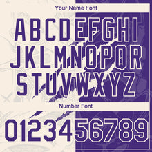 Загрузить изображение в средство просмотра галереи, Custom Graffiti Pattern Purple-Cream 3D Scratch Authentic Baseball Jersey