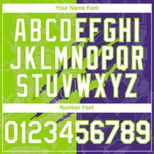 Загрузить изображение в средство просмотра галереи, Custom Graffiti Pattern White Purple-Neon Green 3D Scratch Authentic Baseball Jersey