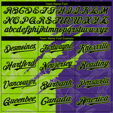 Загрузить изображение в средство просмотра галереи, Custom Graffiti Pattern Black Purple-Neon Green 3D Scratch Authentic Baseball Jersey