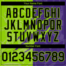 Загрузить изображение в средство просмотра галереи, Custom Graffiti Pattern Black Purple-Neon Green 3D Scratch Authentic Baseball Jersey