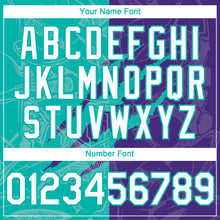 Charger l'image dans la galerie, Custom Graffiti Pattern White Purple-Aqua 3D Scratch Authentic Baseball Jersey