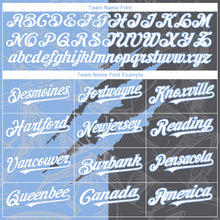 Load image into Gallery viewer, Custom Graffiti Pattern White Steel Gray-Light Blue 3D Scratch Authentic Baseball Jersey