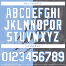 Load image into Gallery viewer, Custom Graffiti Pattern White Steel Gray-Light Blue 3D Scratch Authentic Baseball Jersey