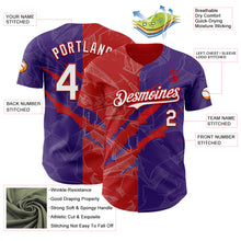 Laden Sie das Bild in den Galerie-Viewer, Custom Graffiti Pattern White Purple-Red 3D Scratch Authentic Baseball Jersey
